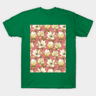 Yellow Magnolia Pattern T-Shirt